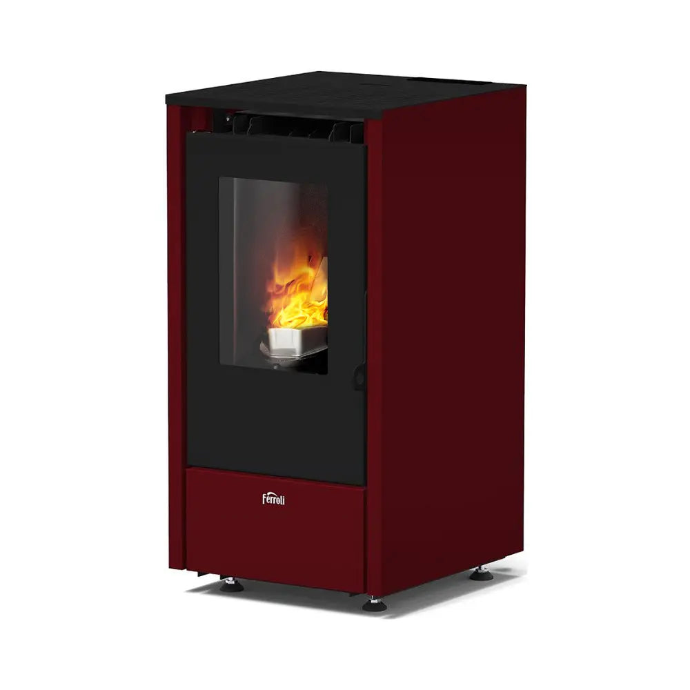 Fogão a pellets Ferroli LIRA Slim Plus Bordeaux 6,4 kW 